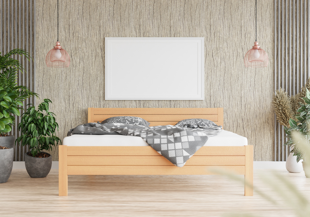 Frame Mockup on the Wall Above the Bed